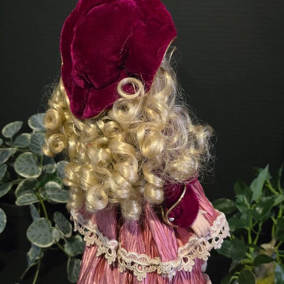 Vintage Doll with Pink Dress and Red Coat (Face Mark) - Picture 4 of 4
